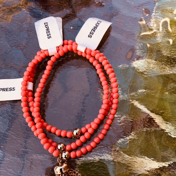 Bracelets 3 Orange Beads & 1 Tasseled - Picture 4 of 4